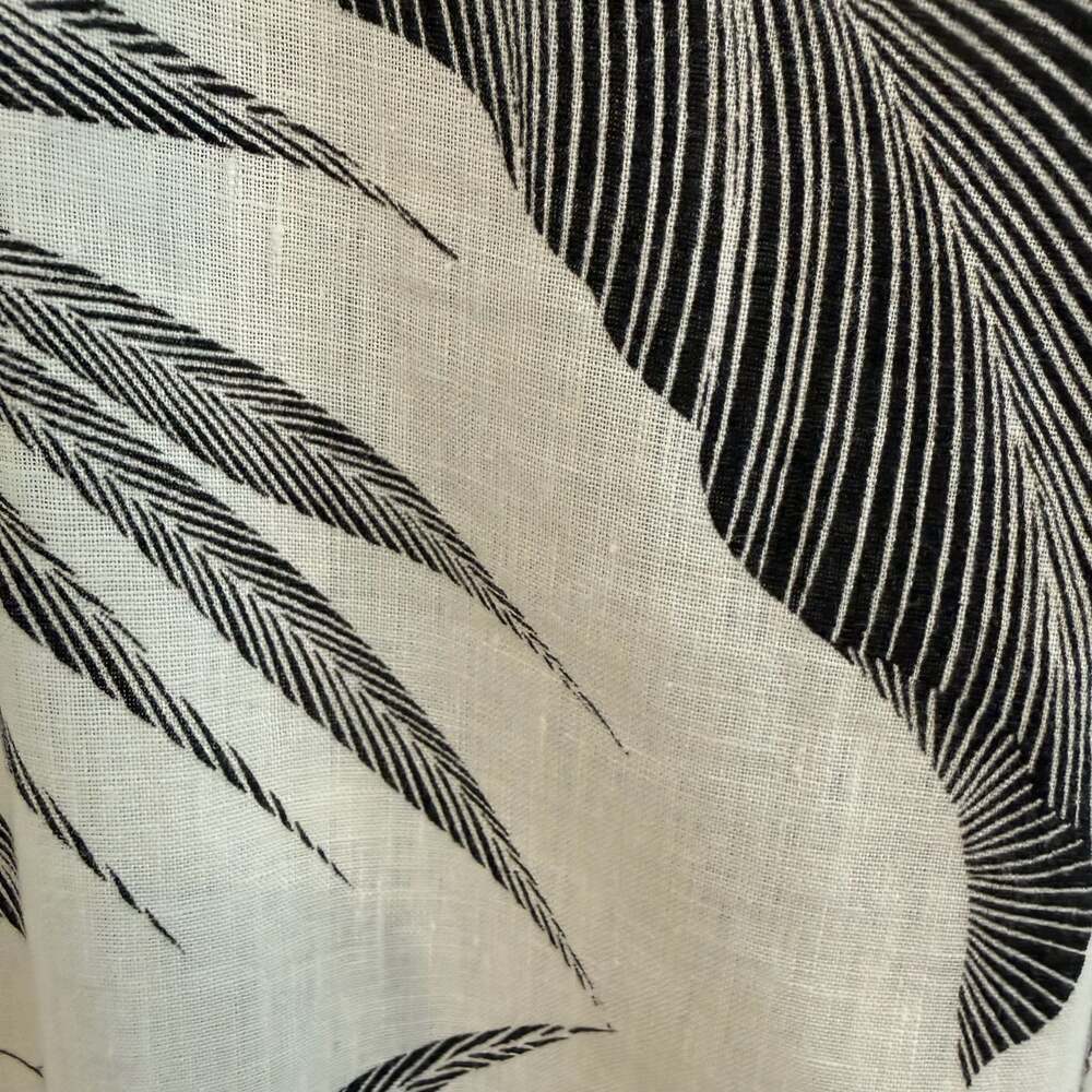 Tahari 100% Linen Tropical Palm Print Wide Leg Pants Size L - Picture 3 of 4